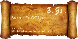 Bakai Zsófia névjegykártya