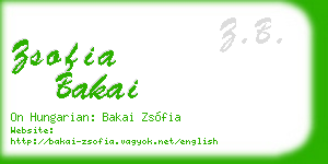 zsofia bakai business card