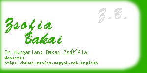 zsofia bakai business card